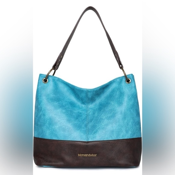Montana West Women's Turquoise Hobo Shoulder Handbag -New In Original Packaging - Picture 3 of 10
